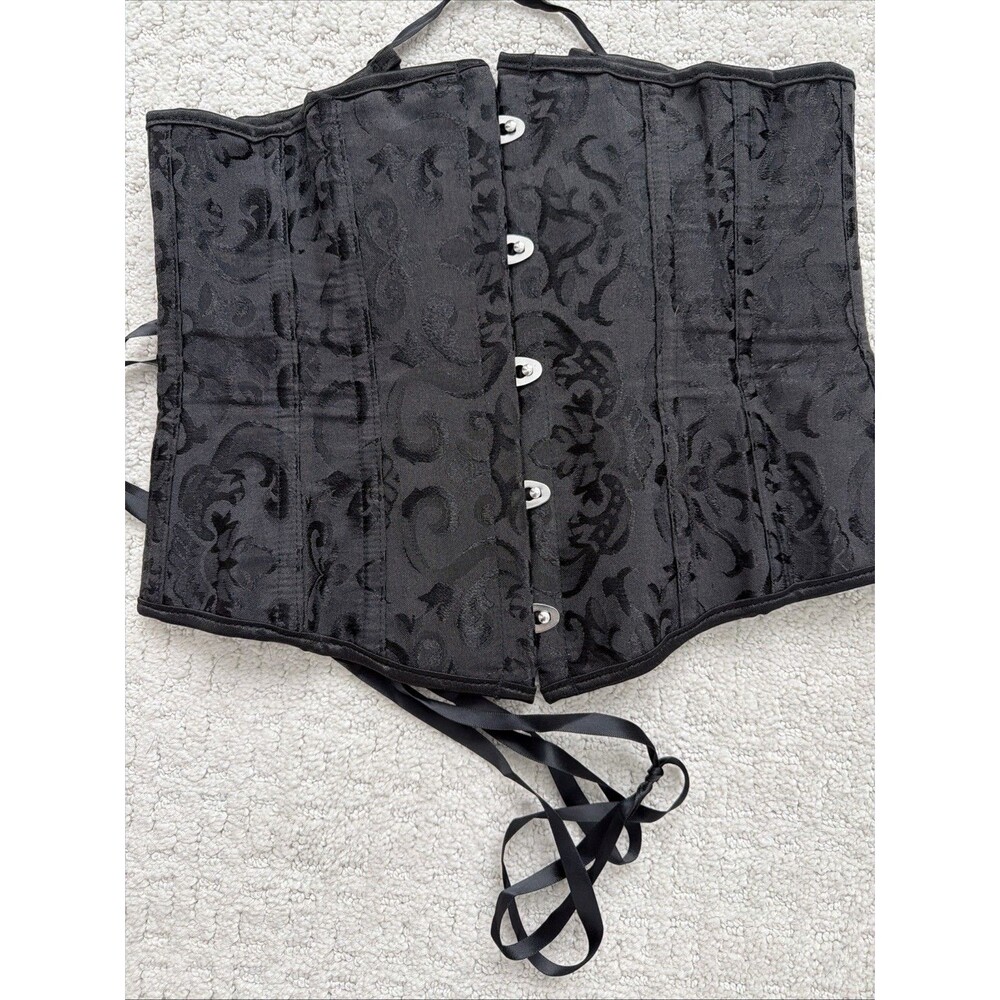 Y2K Corset Top Small black vintage sweetheart lingerie edwardian goth - Picture 3 of 5